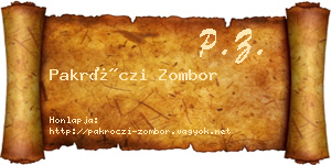 Pakróczi Zombor névjegykártya